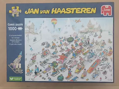 JAN VAN HAASTEREN 'IT'S ALL GOING DOWNHILL' New-release 1000 Piece Comic Puzzle • £9.95