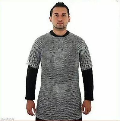 Medieval Chain Mail Shirt - Aluminium Butted Rings - Medium Size Chainmail Armor • £92.30