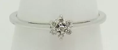 Solid 9ct White Gold Diamond Engagement/dress Ring - Size U • $294