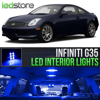 Blue Interior LED Lights Bulbs Package Kit For 2003-2006 Infiniti G35 • $13.99