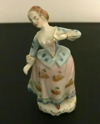 Vintage Victorian Woman In Light Blue & Pink Gown Small Porcelain Figurine • $14.99