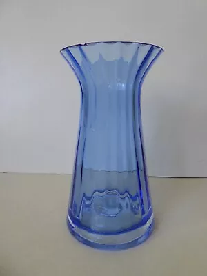 Vintage Dartington Ribbed Art Glass Vase Marked • £16