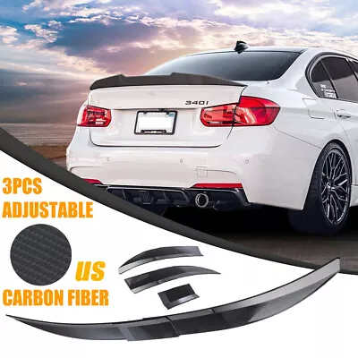 Carbon Fiber Adjustable Rear Trunk Spoiler Lip Roof Tail Wing For Car Sedan • $35.69