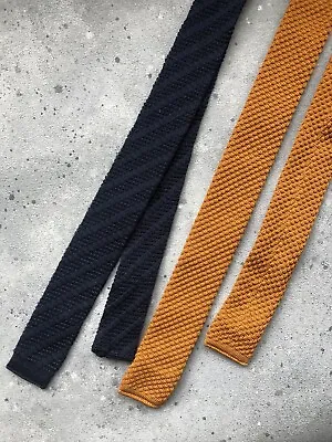 Two Beautiful Wool Knit  Tie Made In England Excellent Condition • $19.99