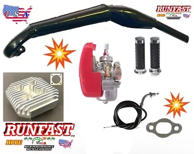 MOTORIZED BIKE PIPE HEAD 2-for Stroke Engine Kit 66cc/80cc POWER PERFORMANCE • $89.99