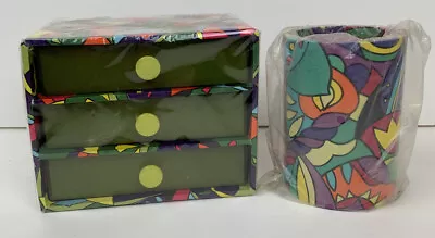 $29.99 • Buy Vintage Cardboard Chest Pencil Holder Desk Set Jewelry Trinket Groovy Japan NEW