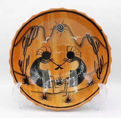 Kokopelli Bowl Dish Ceramic Pottery Clay Glazed Southwestern Footed Hand Painted • $34.98