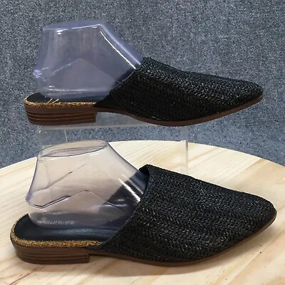 Maurices Shoes Womens 11 Tessa Casual Slip On Weaved Mules Black Faux Leather • $22.99