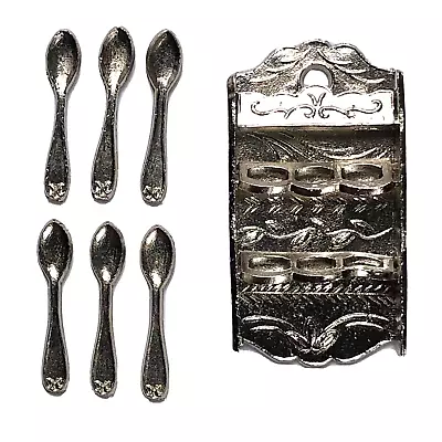 Dollhouse Miniature Shackman SPOON RACK Spoon Holder Display Vintage Metal Japan • $12.99