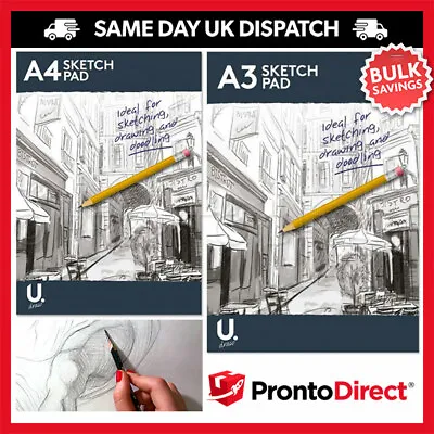 £3.79 • Buy A3 A4 Sketch Pad Book White Paper Artist Sketching Drawing Doodling Art Craft UK