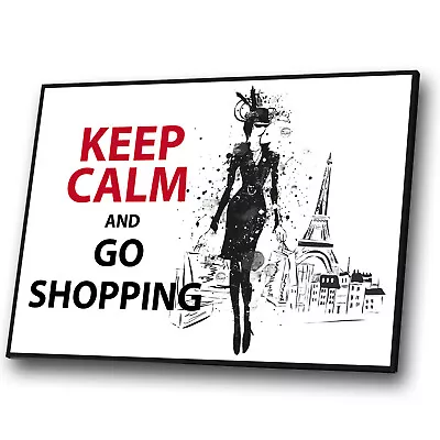 Canvas Print Framed Small Wall Art Photo Picture Keep Calm Fashion Woman • £19.99