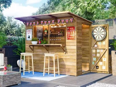 £1024.99 • Buy Outdoor Bar Shed - The Hangover Pent Garden Bar II W1.8m X D2.4m