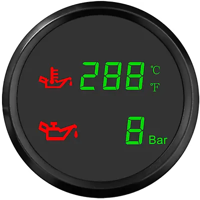 52MM Dual Gauge 2In1 Oil Temperature Gauge 50-150℃ Oil Pressure Gauge With Light • $24.79