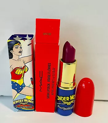 MAC Wonder Woman Satin Lipstick SPITFIREFull Size 0.1oz New In Box • $99.99