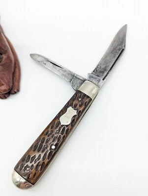 $20.50 • Buy Vintage Electric Cut. Co Walden, N.Y. USA Bone Swell End Jack Pocket Knife