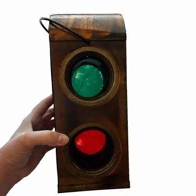 Vintage Metal Traffic Light Votive Antique Decor 9 Inches Collectible Street Art • $49.20