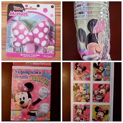 NIP Disney Minnie Mouse Bow-tique Party Supplies Invitations Cups Candle U PICK • $3.99