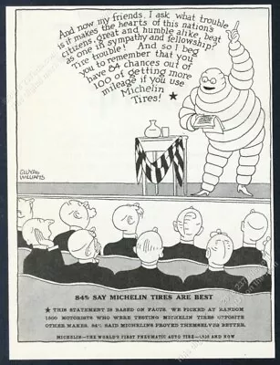 1927 Michelin Man Tires Bibendum Giving Speech Art Vintage Print Ad • $9.99