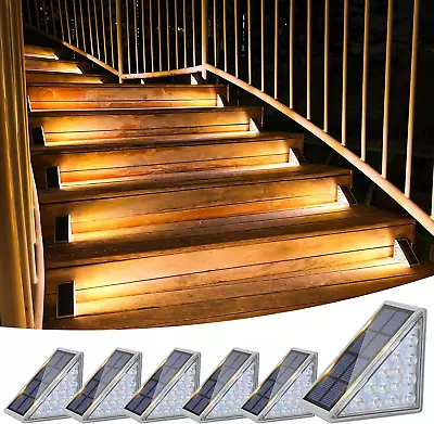 Solar Stair Lights 6 Pack Step Lights Outdoor Waterproof LED Outdoor Step Lights • $46.42