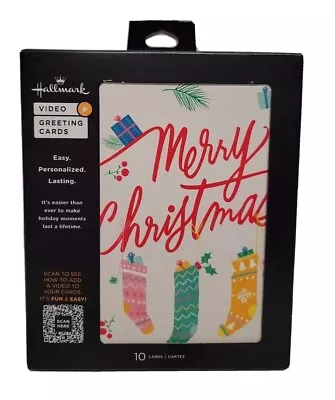 New Hallmark Box Of 10 Personalized Video Cards Stockings Merry Christmas • $12.99