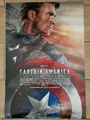 Vintage Captain America Movie Marquee Poster First Avenger 40x27 Rare Find • $76.99