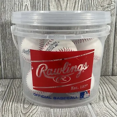 $24.99 • Buy Rawlings 8 Pack Bucket Of Official League Baseballs New Ages 8 And Under