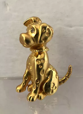 Vintage Gold Tone Spotted Dalmation Dog Animal Brooch Pin • $24.99