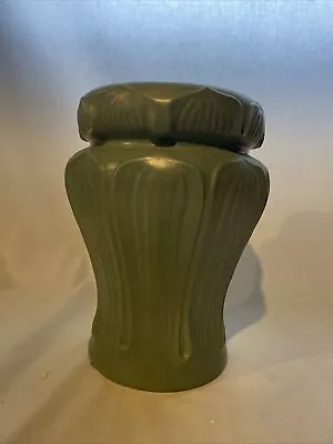 Haeger Arts And Crafts Style Pottery Vase -Greuby Green Lotus Leaf Ceramic • $149.99