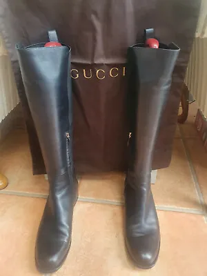 £450 • Buy Gucci Boots Black Leather Size 39