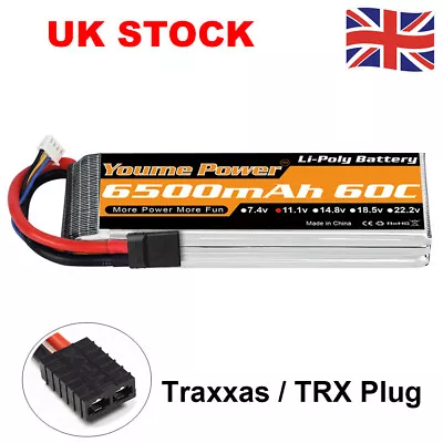 £37.69 • Buy Youme 11.1V 3S 6500mAh 60C LiPo Battery TRX For RC Helicopter Drone Truck Car UK