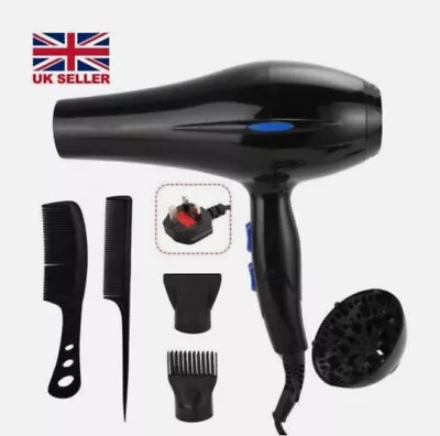 5 In 1 Professional Style 2000W Hair Dryer With Diffuser & Nozzle Salon Styler • £9