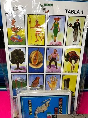 LOTERIA Classic Mexican Lottery 10 Boards And Deck/ Loteria Mexicana 10 Tablas • $8.50