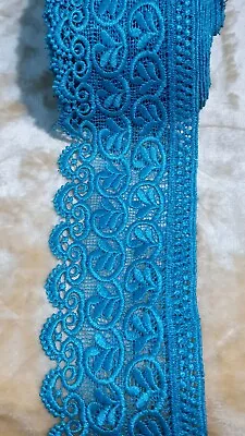 Blue  Bridal Lace Beautifull Trim Ribbon Sewing Craft Wedding  Border 1meter • £2.99