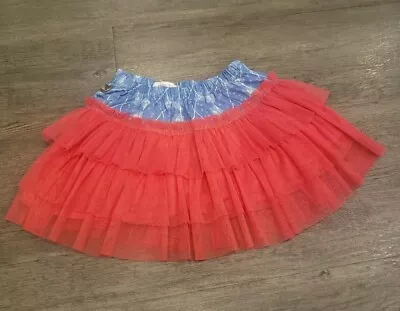 Matilda Jane Friends Forever Amber Tulle Skirt 2T Blue Dark Pink Summer Spring • $10