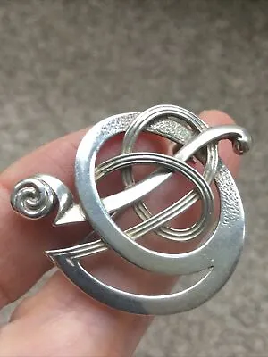 Vintage Ola Gorie Scottish Silver Brooch Celtic Knot Design OMG Makers Mark • £69.95