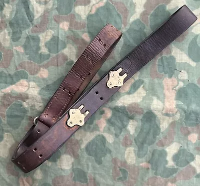 Original WW1 WWII US Army USMC M1907 Leather Rifle Sling 1907 Brass #3 • $99.99