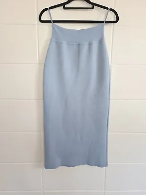 $150 • Buy SCANLAN THEODORE Crepe Knit Skirt Sz Small Powder Blue 