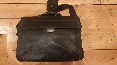 MANDARINA DUCK - Soft Black Leather Briefcase Or Shoulder Bag • £50