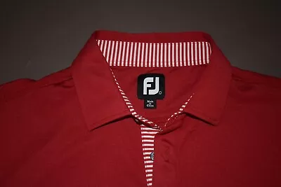 FOOTJOY Large Men's S/S Poly Spandex Golf Polo Shirt Red • $10.99