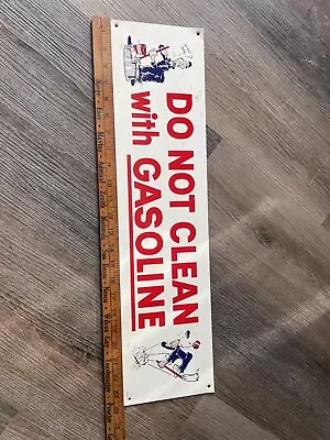 Vintage Pure Oil Do Not Clean With Gasoline Metal Sign Service Station • $399.99