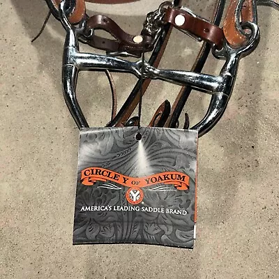 Circle Y Hs-5/8 -Browband Headstall  (0125-0001)  W/ CHAIN BIT & SPLIT REINS NEW • $32