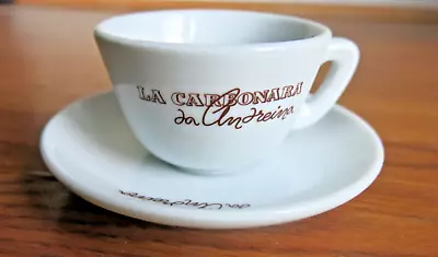 Vintage Espresso Cup & Saucer La Carbonara Restaurant Campo De’ Fiori Rome • $9.99