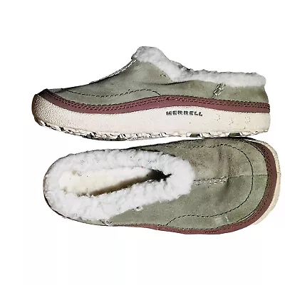 Merrell Girls Slippers 1.5 Moss Green Spirit Tibet Slide Lined • $15.19