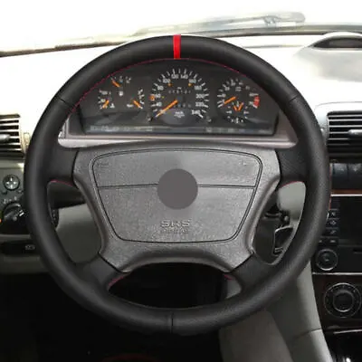 Leather Steering Wheel Cover For Mercedes C CL E S Class W202 C140 W210 W12 W140 • $10.22