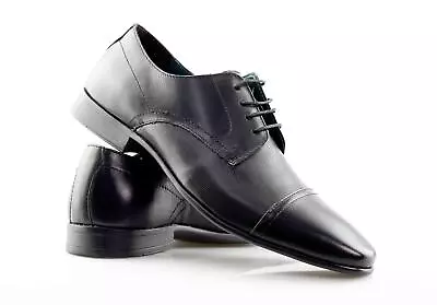 Mens Smart Leather Formal Office Dress Casual Walking Lace Work Shoes Size • £19.16