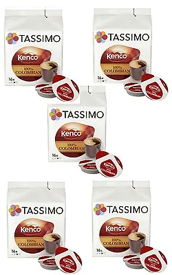 TASSIMO Kenco Colombian Coffee Pods Refill 16 T DISCs Pack Of 5 Total 80 Drinks  • £25.98