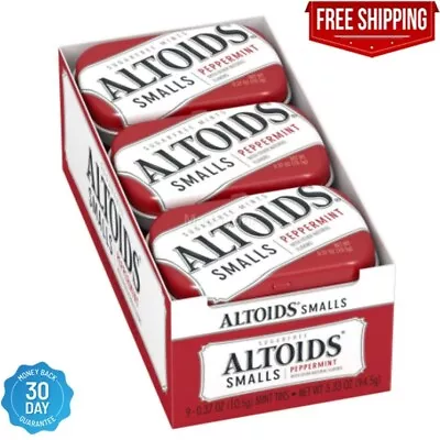 Altoids Smalls Peppermint Breath Mints 0.37 Ounce Tin Pack Of 9 • $14