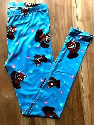 £9.99 • Buy LEGGINGS KUKUBIRD Cute BLUE RACOON Unicorn Workout Gym Yoga  UK 8 10 NEW