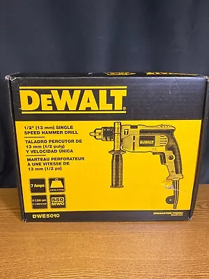 DeWalt DWE5010 Black Yellow 1/2 Inch 13mm 7 Amps Single Speed Hammer Drill • $59.49
