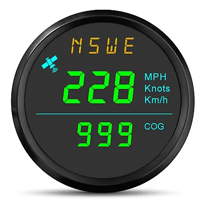 52mm Car Boat GPS Speedometer Gauge 0-299 MPH KMH Knots Green Light NSWE 12V/24V • $45.80